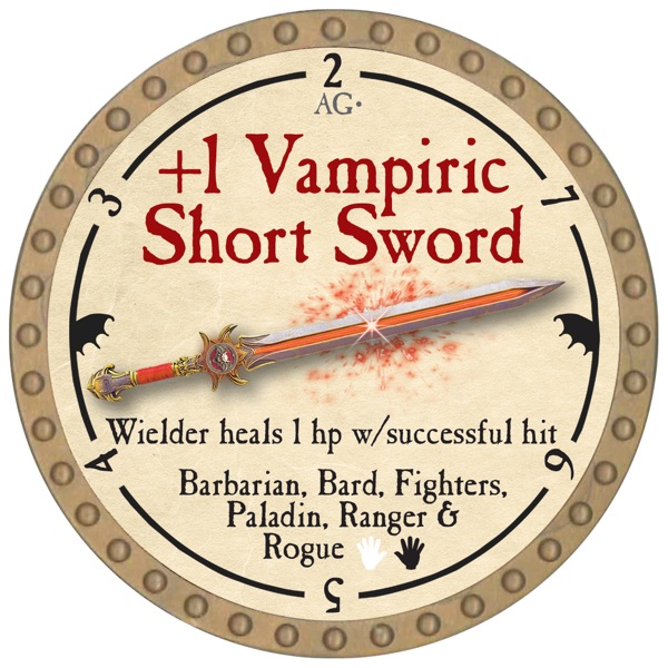 +1 Vampiric Short Sword - 2026 (Gold)